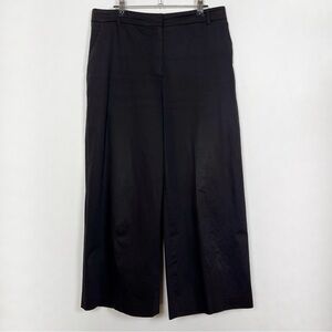 Judith & Charles Classic Black Wide-Leg Women's Cotton Trousers Size 8